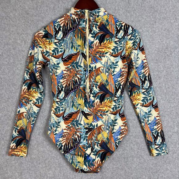 Patagonia Jurassic Fern Long Sleeved Swell Seeker One Piece Swimsuit Size Medium - Picture 4 of 11